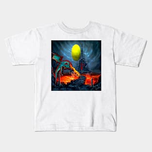 Dragon Blasting Castle Black Kids T-Shirt